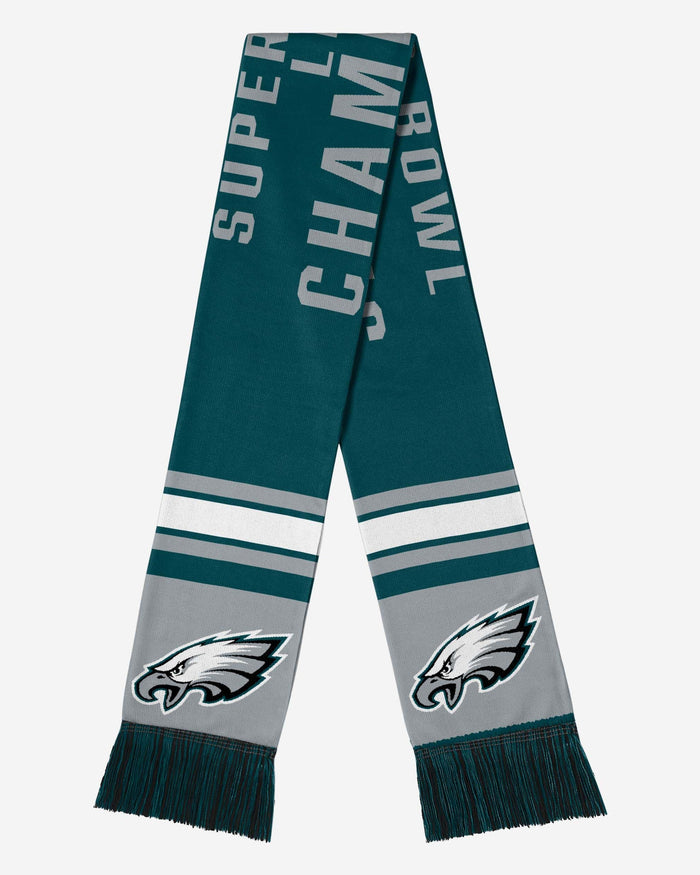 Philadelphia Eagles Super Bowl LIX Champions Acrylic Scarf FOCO - FOCO.com