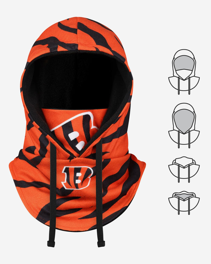 Cincinnati Bengals Alternate Team Color Drawstring Hooded Gaiter FOCO - FOCO.com