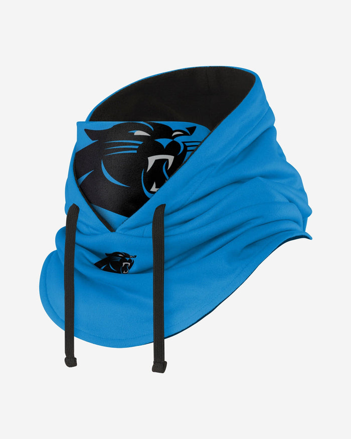 Carolina Panthers Alternate Team Color Drawstring Hooded Gaiter FOCO - FOCO.com