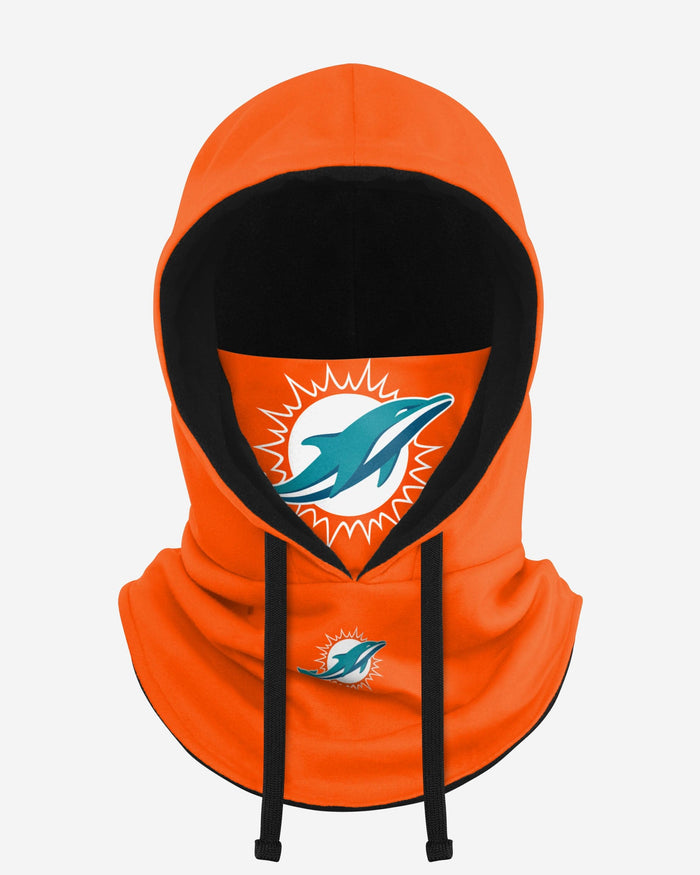 Miami Dolphins Alternate Team Color Drawstring Hooded Gaiter FOCO - FOCO.com