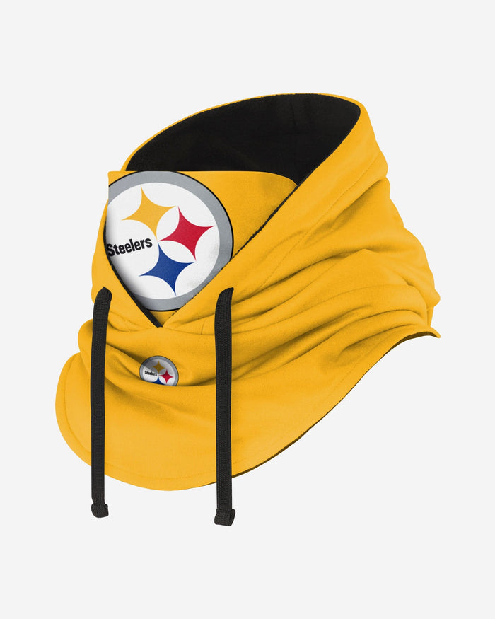 Pittsburgh Steelers Alternate Team Color Drawstring Hooded Gaiter FOCO - FOCO.com