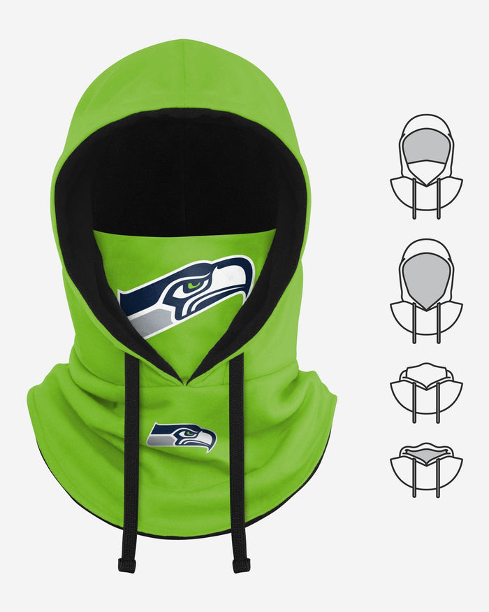 Seattle Seahawks Alternate Team Color Drawstring Hooded Gaiter FOCO - FOCO.com