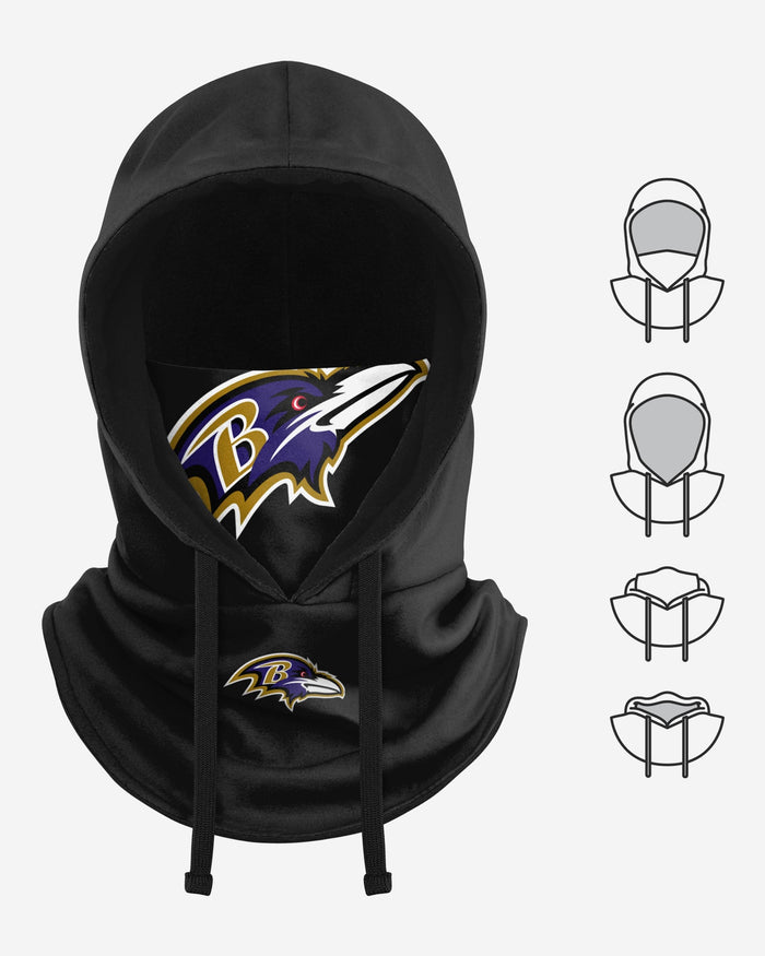 Baltimore Ravens Black Drawstring Hooded Gaiter FOCO - FOCO.com