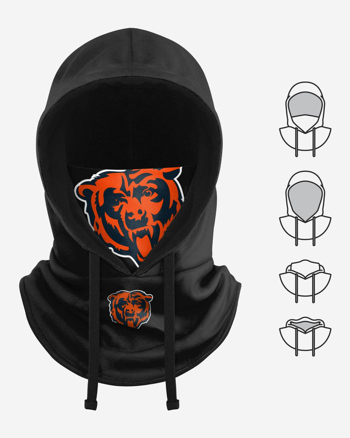 Chicago Bears Black Drawstring Hooded Gaiter FOCO - FOCO.com