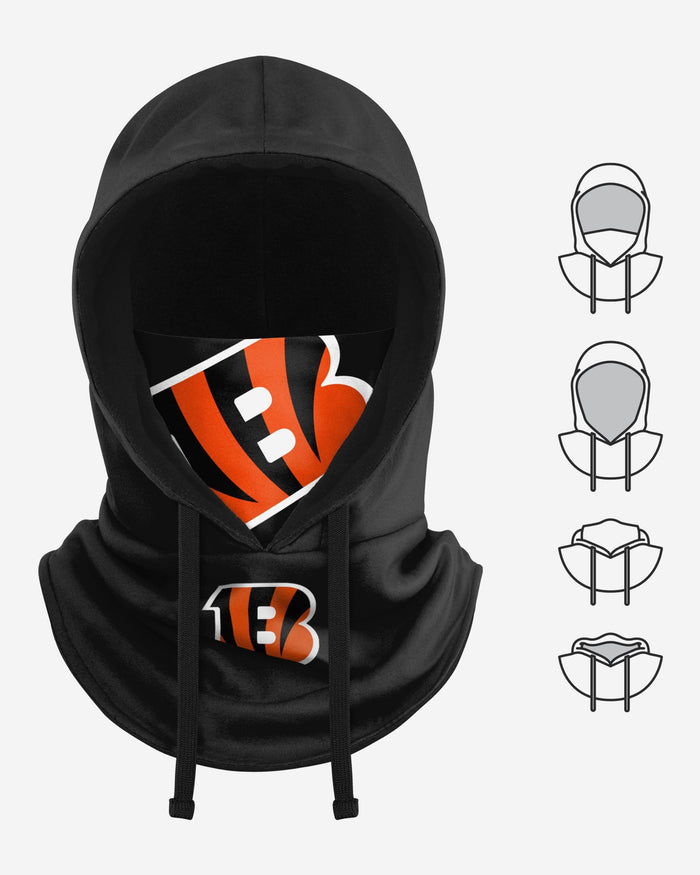 Cincinnati Bengals Black Drawstring Hooded Gaiter FOCO - FOCO.com