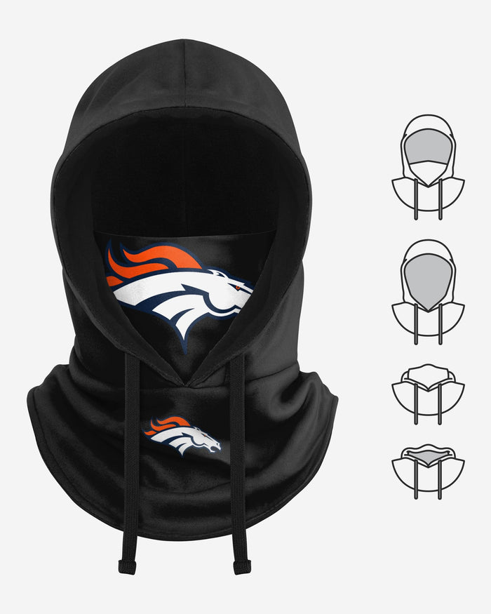 Denver Broncos Black Drawstring Hooded Gaiter FOCO - FOCO.com