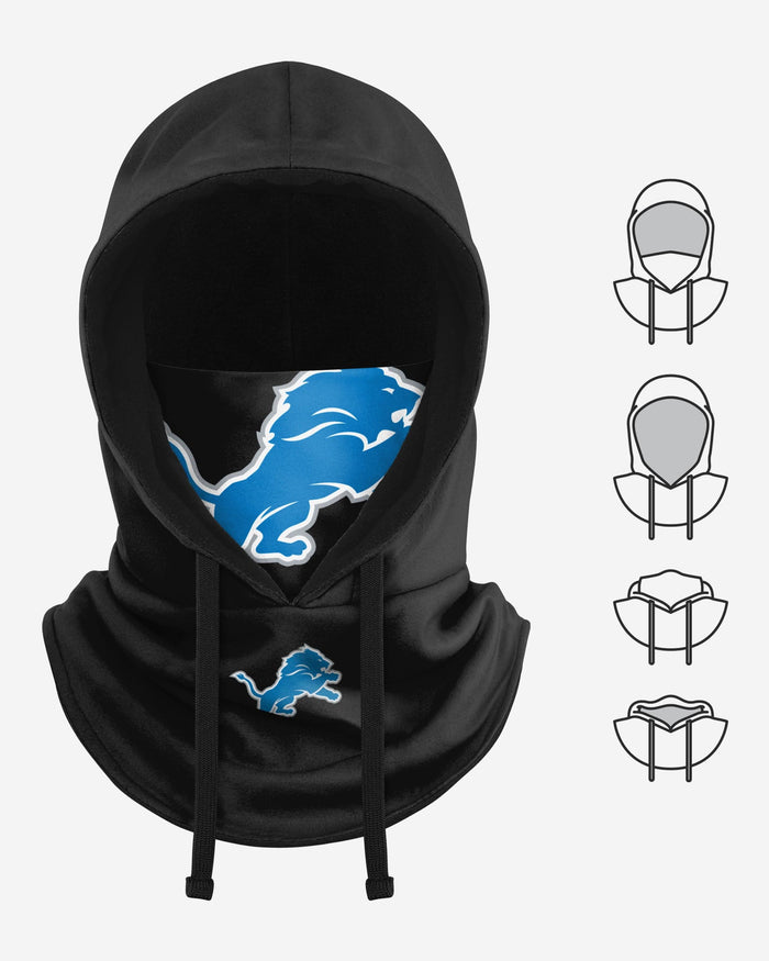 Detroit Lions Black Drawstring Hooded Gaiter FOCO - FOCO.com