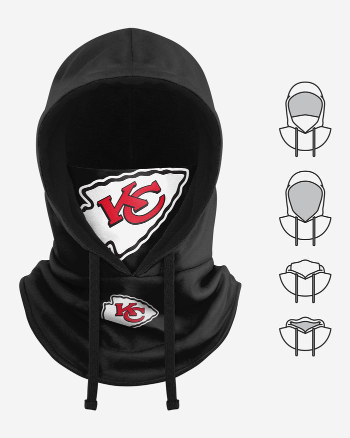 Kansas City Chiefs Black Drawstring Hooded Gaiter FOCO - FOCO.com