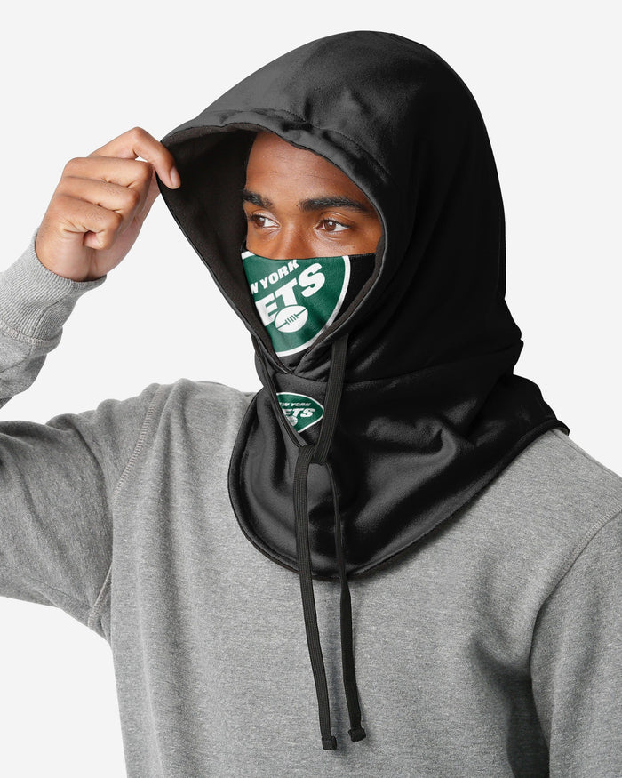 New York Jets Black Drawstring Hooded Gaiter FOCO - FOCO.com