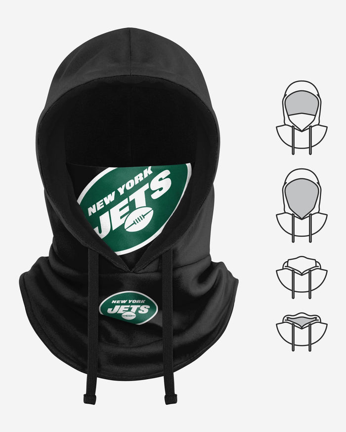 New York Jets Black Drawstring Hooded Gaiter FOCO - FOCO.com