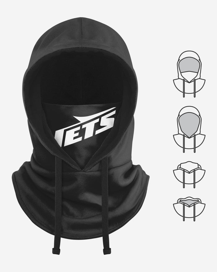 New York Jets Black Drawstring Hooded Gaiter FOCO - FOCO.com