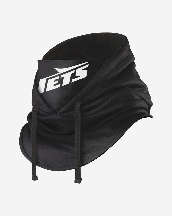 New York Jets Black Drawstring Hooded Gaiter FOCO - FOCO.com