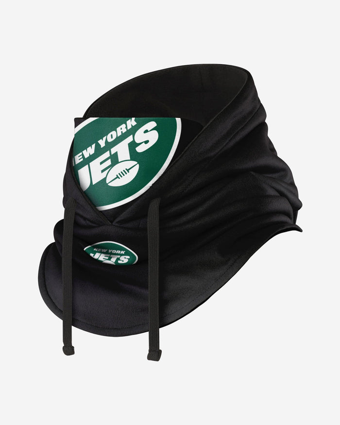 New York Jets Black Drawstring Hooded Gaiter FOCO - FOCO.com