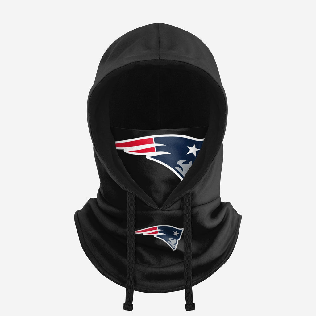 New England Patriots Black Drawstring Hooded Gaiter FOCO - FOCO.com