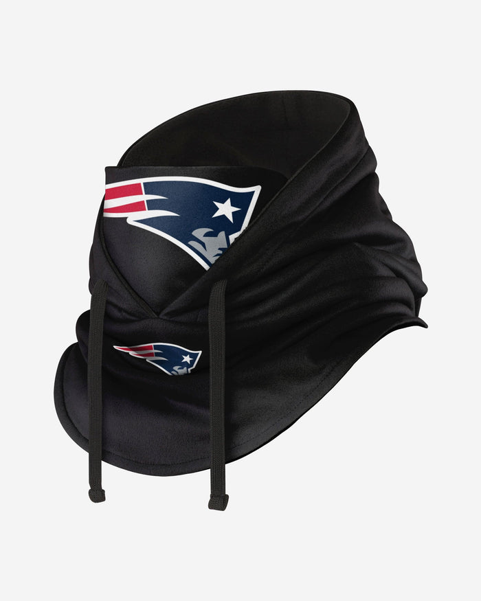 New England Patriots Black Drawstring Hooded Gaiter FOCO - FOCO.com