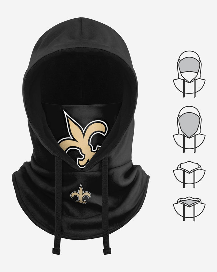 New Orleans Saints Black Drawstring Hooded Gaiter FOCO - FOCO.com