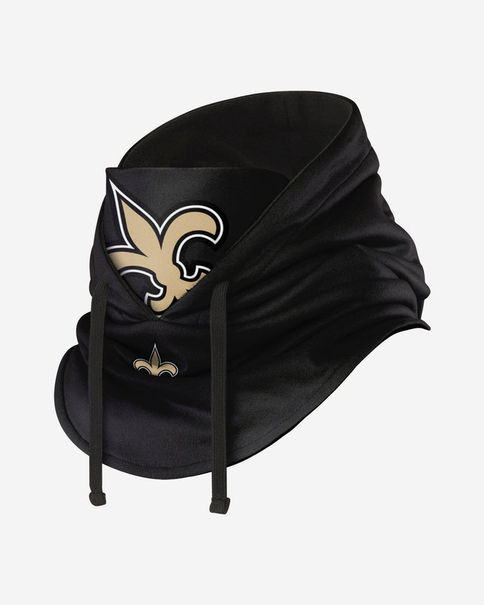 New Orleans Saints Black Drawstring Hooded Gaiter FOCO - FOCO.com