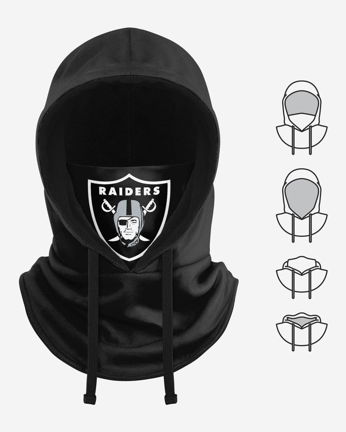 Las Vegas Raiders Black Drawstring Hooded Gaiter FOCO - FOCO.com