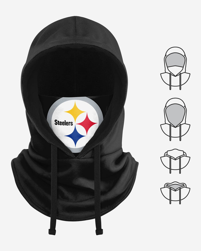 Pittsburgh Steelers Black Drawstring Hooded Gaiter FOCO - FOCO.com