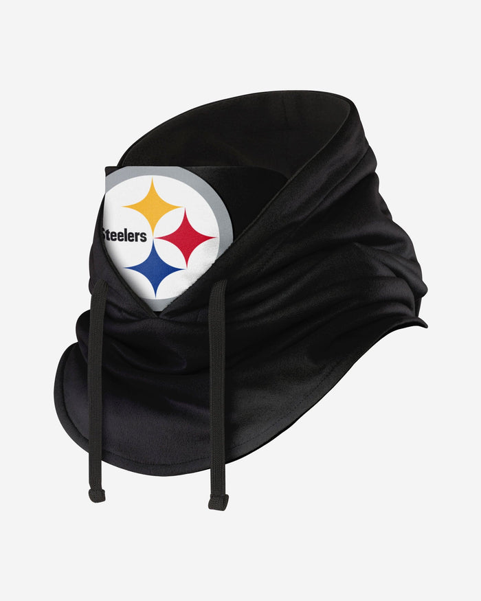 Pittsburgh Steelers Black Drawstring Hooded Gaiter FOCO - FOCO.com