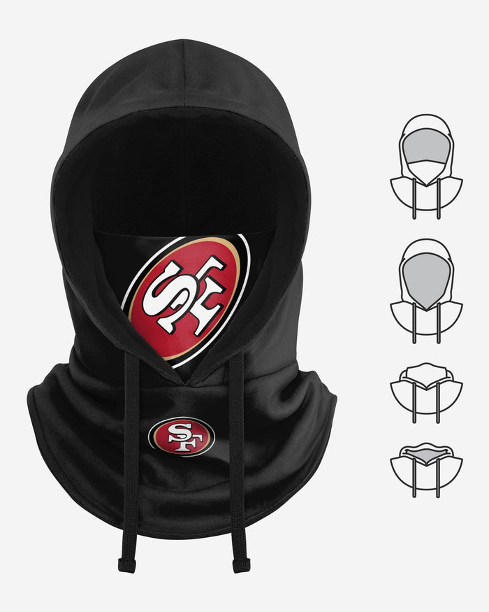 San Francisco 49ers Black Drawstring Hooded Gaiter FOCO - FOCO.com