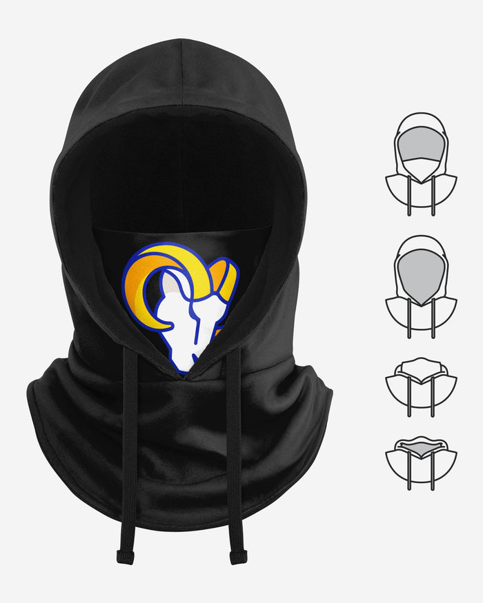 Los Angeles Rams Black Drawstring Hooded Gaiter FOCO - FOCO.com