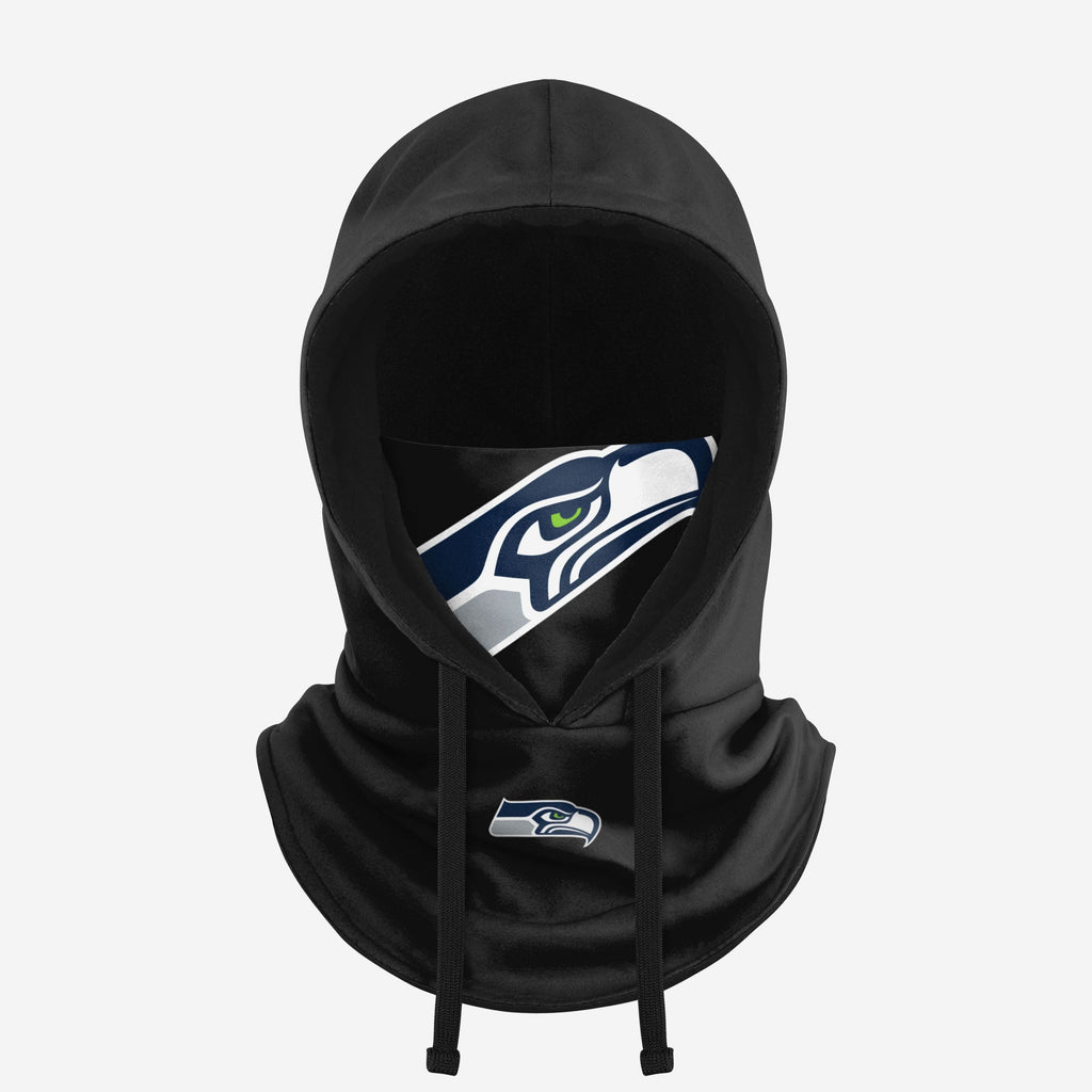 Seattle Seahawks Black Drawstring Hooded Gaiter FOCO - FOCO.com