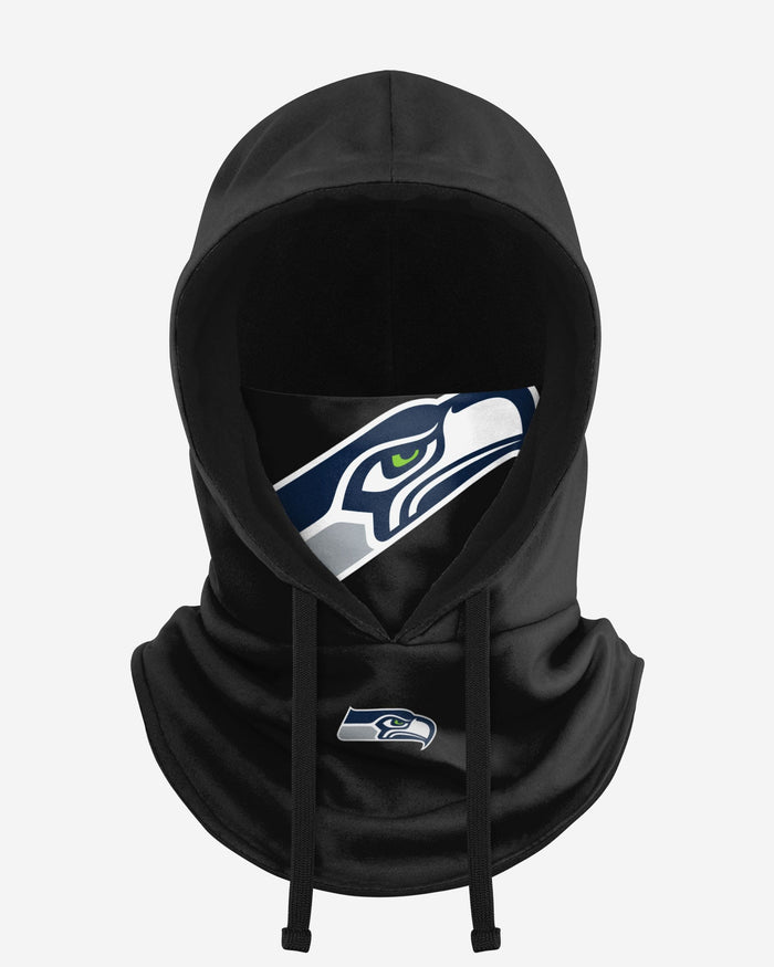 Seattle Seahawks Black Drawstring Hooded Gaiter FOCO - FOCO.com