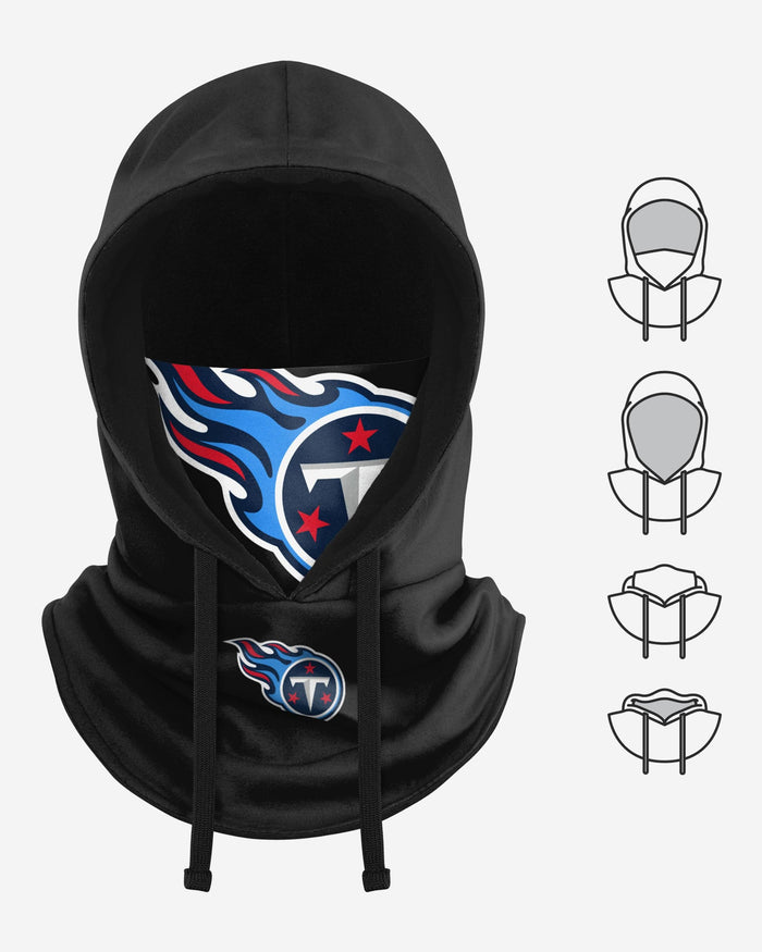 Tennessee Titans Black Drawstring Hooded Gaiter FOCO - FOCO.com