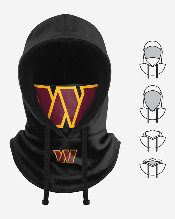 Washington Commanders Black Drawstring Hooded Gaiter FOCO - FOCO.com