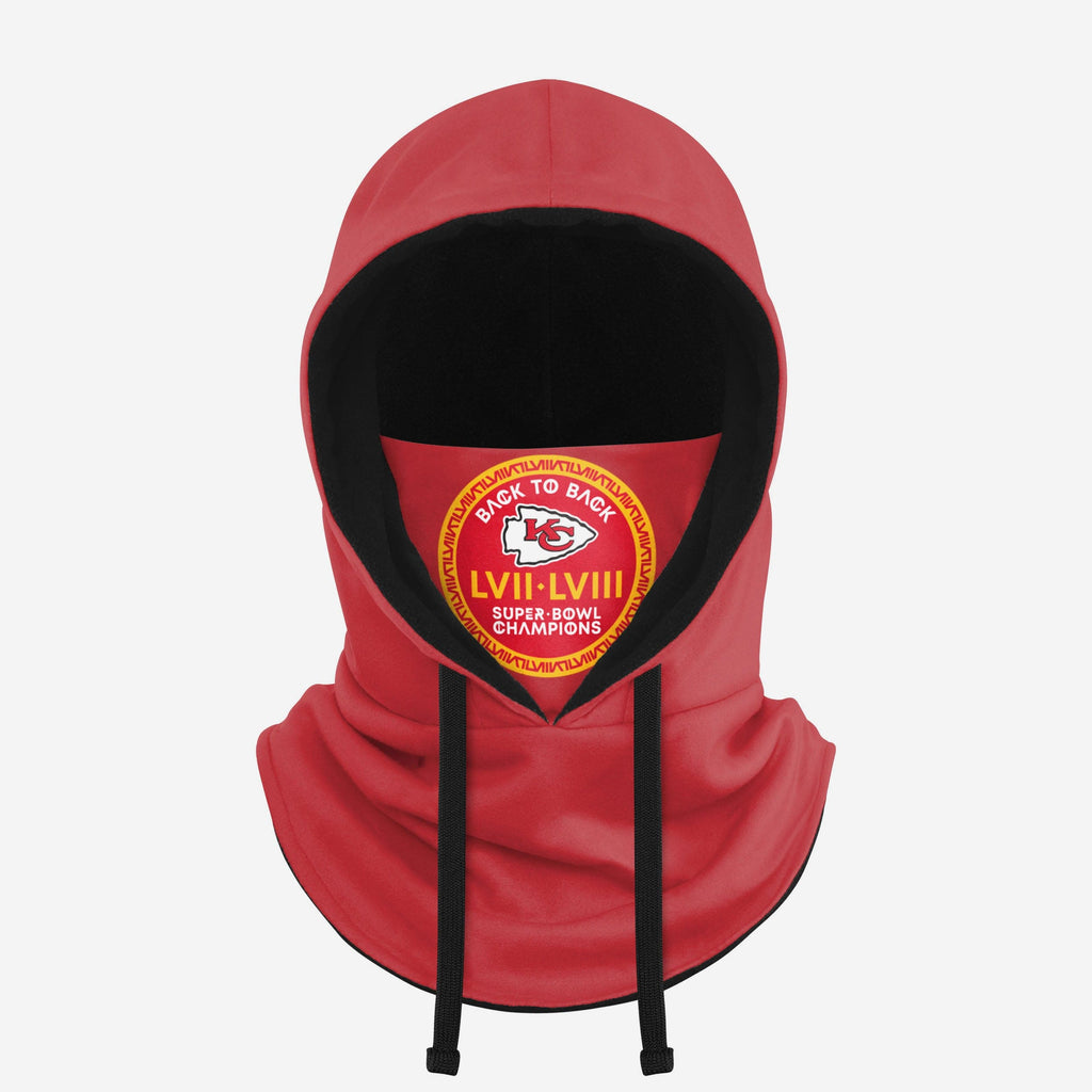 Kansas City Chiefs Super Bowl LVIII Champions Drawstring Hooded Gaiter FOCO - FOCO.com