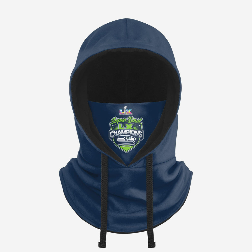 Seattle Seahawks Super Bowl LX Champions Hooded Gaiter Scarf FOCO - FOCO.com