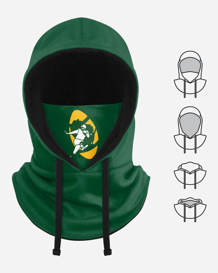 Green Bay Packers Retro Drawstring Hooded Gaiter FOCO - FOCO.com