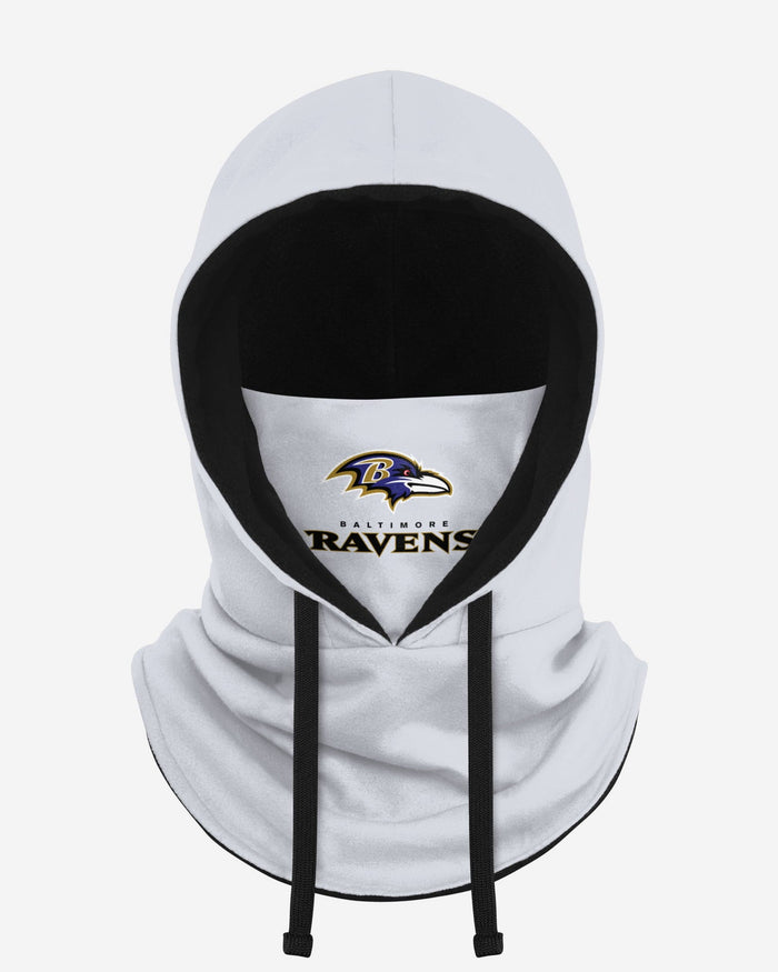 Baltimore Ravens White Drawstring Hooded Gaiter FOCO - FOCO.com