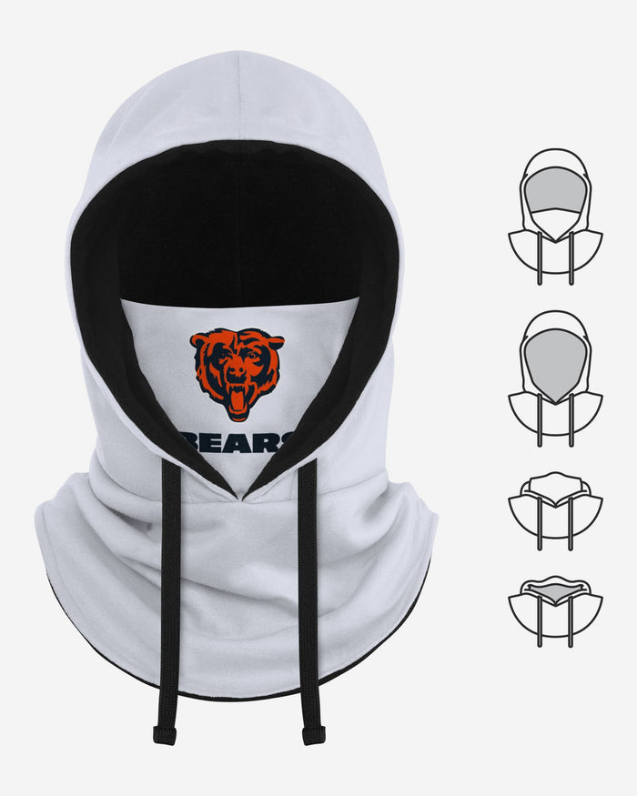 Chicago Bears White Drawstring Hooded Gaiter FOCO - FOCO.com