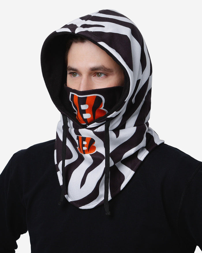 Cincinnati Bengals White Drawstring Hooded Gaiter FOCO - FOCO.com