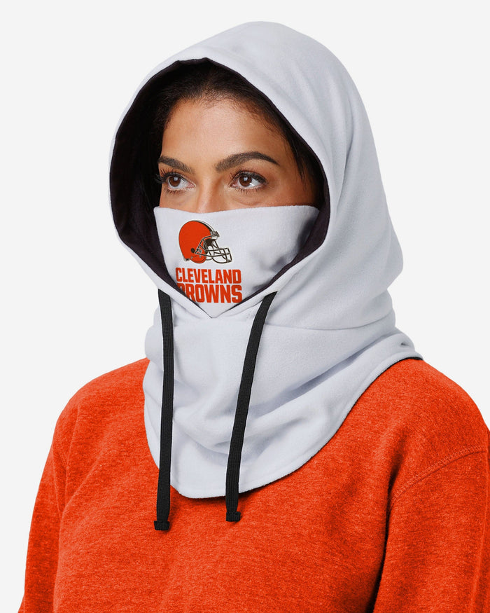 Cleveland Browns White Drawstring Hooded Gaiter FOCO - FOCO.com