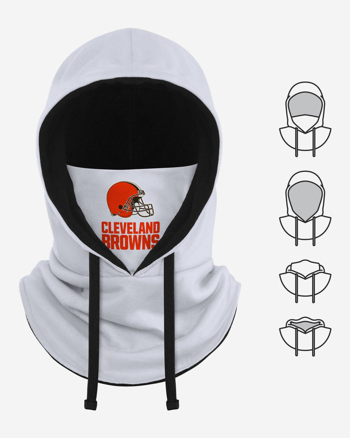 Cleveland Browns White Drawstring Hooded Gaiter FOCO - FOCO.com