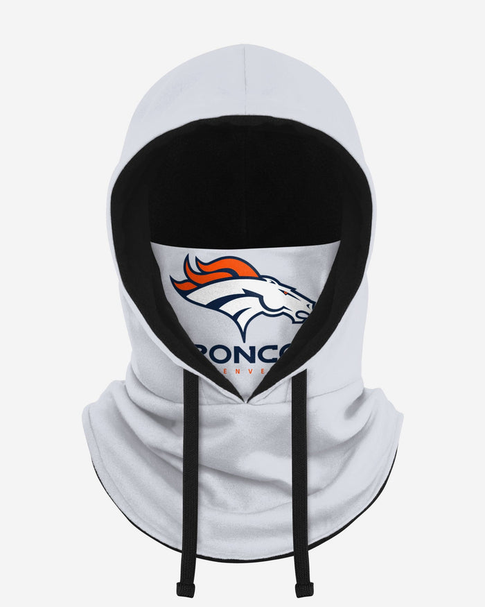 Denver Broncos White Drawstring Hooded Gaiter FOCO - FOCO.com