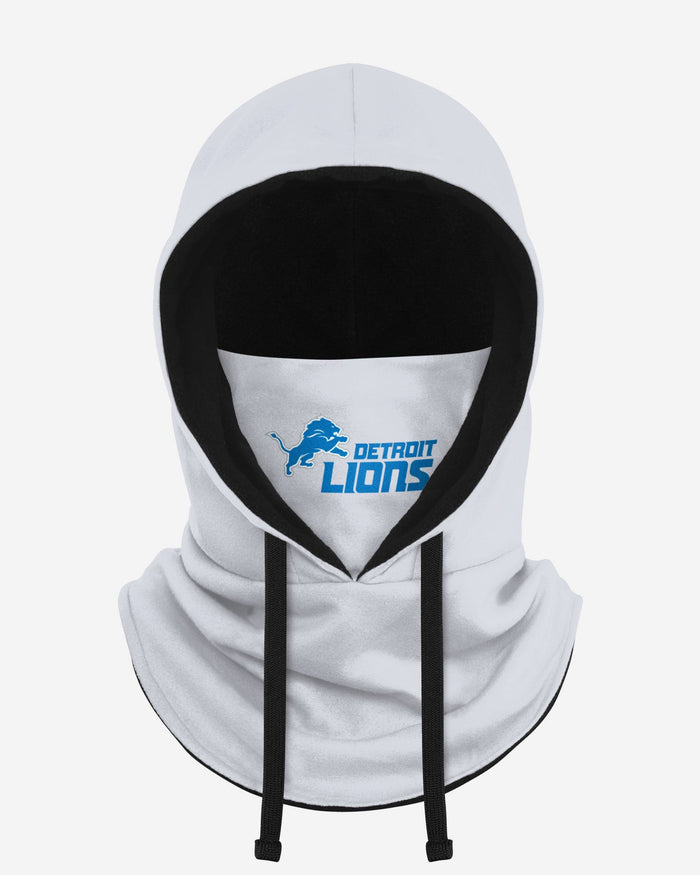 Detroit Lions White Drawstring Hooded Gaiter FOCO - FOCO.com