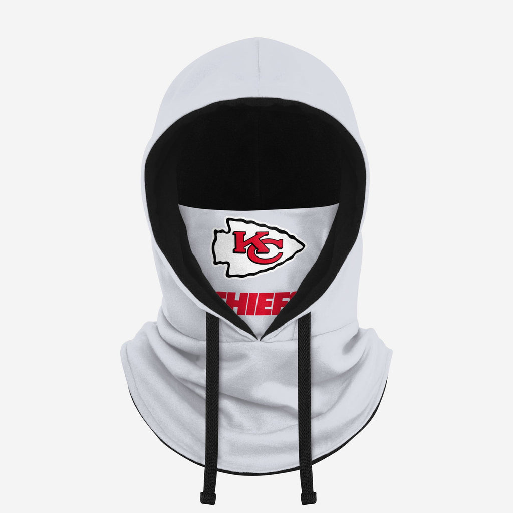 Kansas City Chiefs White Drawstring Hooded Gaiter FOCO - FOCO.com