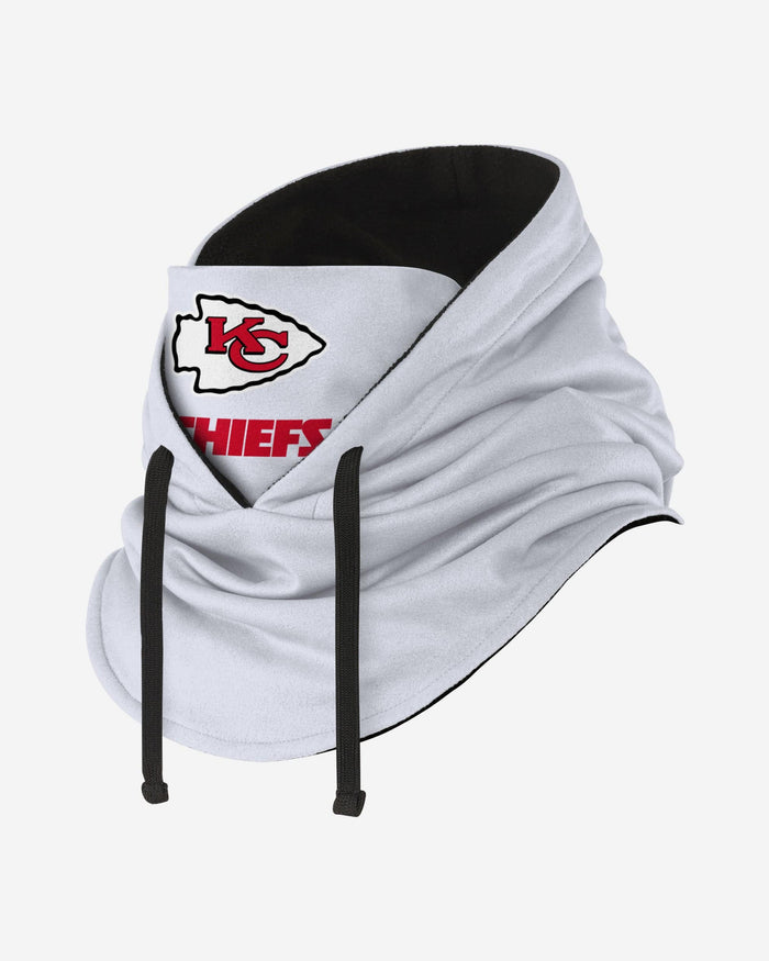 Kansas City Chiefs White Drawstring Hooded Gaiter FOCO - FOCO.com