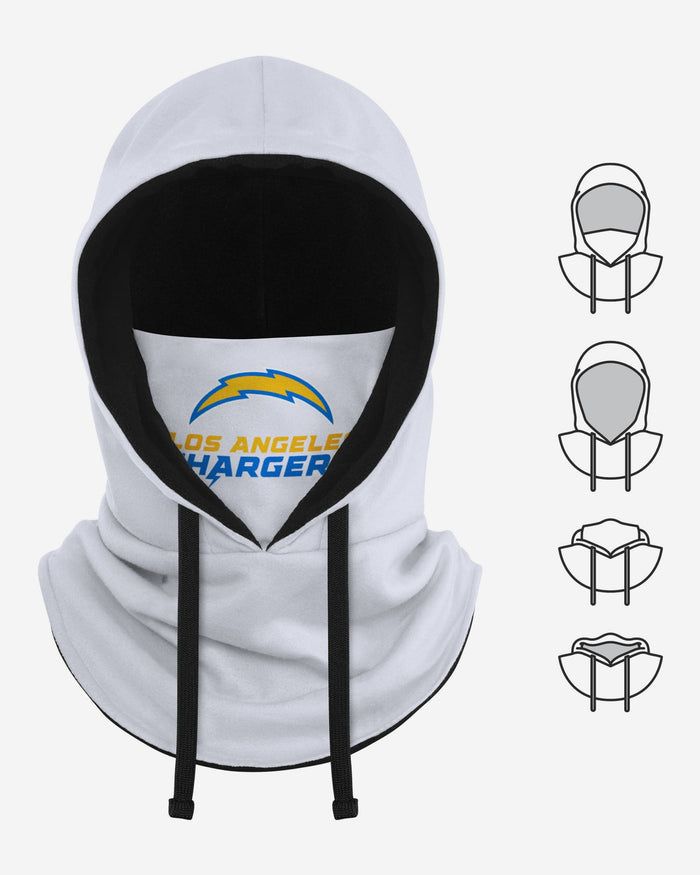 Los Angeles Chargers White Drawstring Hooded Gaiter FOCO - FOCO.com