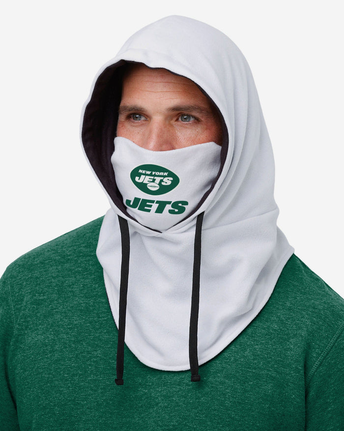 New York Jets White Drawstring Hooded Gaiter FOCO - FOCO.com