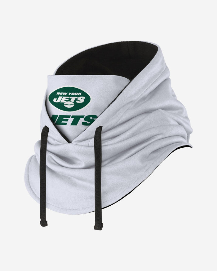 New York Jets White Drawstring Hooded Gaiter FOCO - FOCO.com