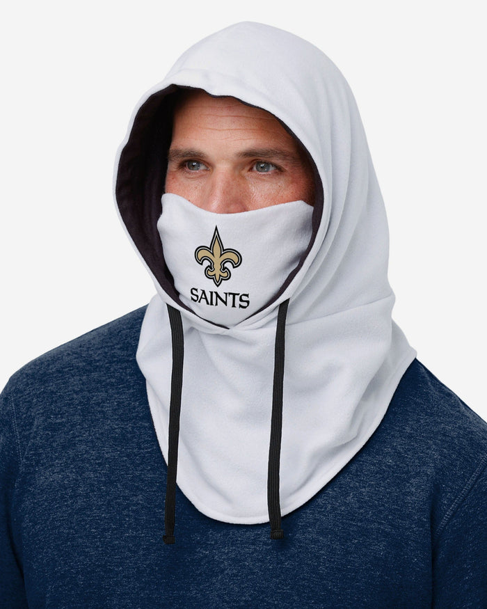 New Orleans Saints White Drawstring Hooded Gaiter FOCO - FOCO.com