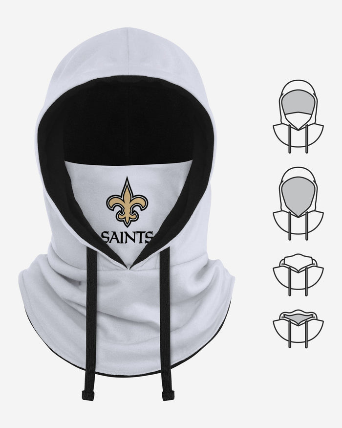 New Orleans Saints White Drawstring Hooded Gaiter FOCO - FOCO.com