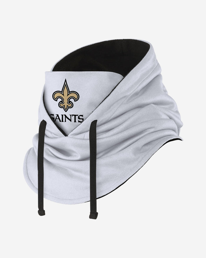 New Orleans Saints White Drawstring Hooded Gaiter FOCO - FOCO.com