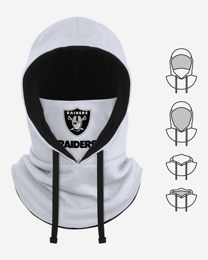 Las Vegas Raiders White Drawstring Hooded Gaiter FOCO - FOCO.com