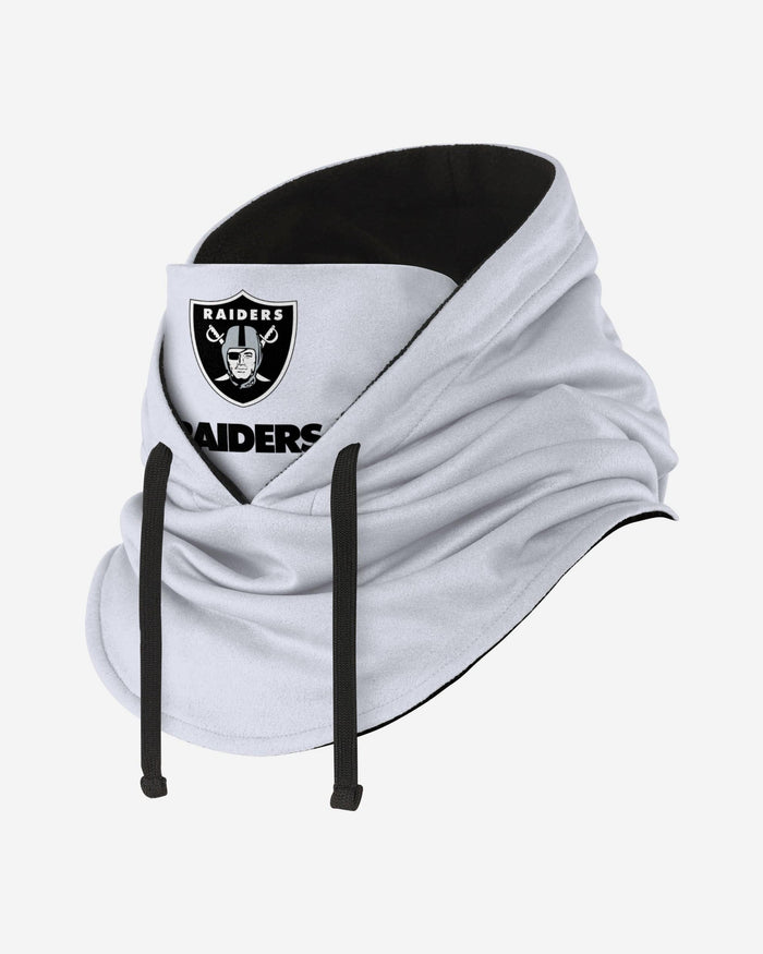 Las Vegas Raiders White Drawstring Hooded Gaiter FOCO - FOCO.com